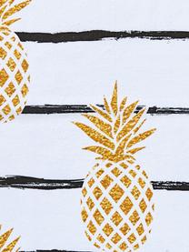 Telo mare Case Pineapples, Retro: spugna, Bianco, giallo, nero, Larg. 90 x Lung. 180 cm