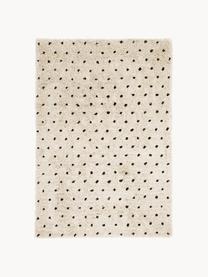 Flauschiger Hochflor-Teppich Ayana, gepunktet, Flor: 100 % Polyester, Hellbeige, Schwarz, B 300 x L 400 cm