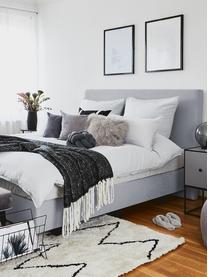Łóżko kontynentalne premium Eliza, Nogi: lite drewno bukowe, lakie, Szary, 200 x 200 cm