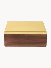 Dóza na koření z akáciového dřeva Wood, Akáciové dřevo, zlatá, Š 16 cm, H 16 cm