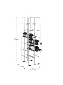 Wijnrek Pilare in zilverkleurig voor 12 flessen, Gecoat metaal, Zilverkleurig, B 19 x H 66 cm