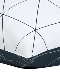 Baumwoll-Wendekopfkissenbezüge Marla mit grafischem Muster, 2 Stück, Webart: Renforcé Fadendichte 144 , Navyblau & Weiß, gemustert, B 40 x L 80 cm
