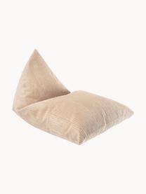 Pouf poire en velours côtelé pour enfant Sugar, Velours côtelé beige, larg. 70 x long. 110 cm