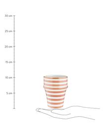 Ręcznie wykonany kubek Beldi, Ceramika, Pomarańczowy, odcienie kremowego, złoty, Ø 8 x W 11 cm