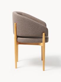 Židle s područkami Nemo, Nugátová, světlé jasanové dřevo, Š 63 cm, V 55 cm