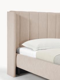 Cama Dusk, Tapizado: tejido finamente estructu, Estructura: madera de pino maciza con, Patas: metal con pintura en polv, Tejido beige, An 90 x L 200 cm