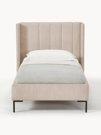 Cama Dusk, Tapizado: tejido finamente estructu, Estructura: madera de pino maciza con, Patas: metal con pintura en polv, Tejido beige, An 90 x L 200 cm