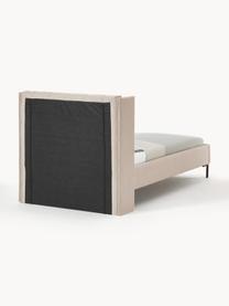 Cama Dusk, Tapizado: tejido finamente estructu, Estructura: madera de pino maciza con, Patas: metal con pintura en polv, Tejido beige, An 90 x L 200 cm