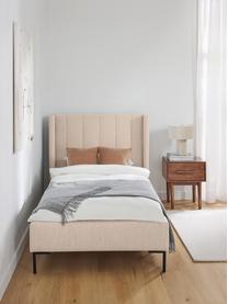 Cama Dusk, Tapizado: tejido finamente estructu, Estructura: madera de pino maciza con, Patas: metal con pintura en polv, Tejido beige, An 90 x L 200 cm