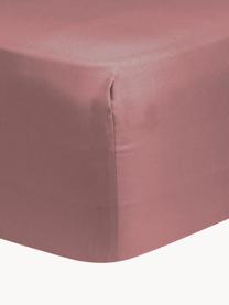 Drap-housse en satin de coton Comfort, Rouge pastel, larg. 140 x long. 200 cm