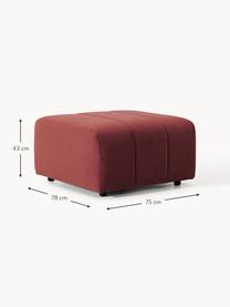 Samt-Sofa-Hocker Lena, Bezug: Samt (100 % Polyester) De, Gestell: Buchenholz, Spanplatte, H, Samt Weinrot, B 78 x T 75 cm