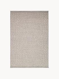 In- & outdoor vloerkleed Braided met bladpatroon, 100% polypropyleen, Grijs, beige, B 120 x L 170 cm (maat S)