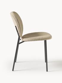 Buklé stoličky Ulrica, 2 ks, Buklé béžová, čierna, Š 47 x H 61 cm