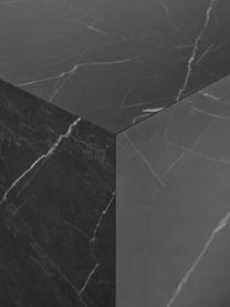 Table d'appoint look marbre Lesley, MDF, enduit feuille mélaminée, Noir, aspect marbre, haute brillance, larg. 45 x haut. 50 cm