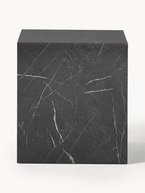 Table d'appoint aspect marbre Lesley, MDF, enduit feuille mélaminée, Noir, aspect marbre, haute brillance, larg. 45 x haut. 50 cm