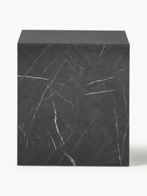 Table d'appoint aspect marbre Lesley, MDF, enduit feuille mélaminée, Noir aspect marbre, haute brillance, larg. 45 x haut. 50 cm