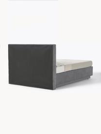 Boxspringbed Livia met opbergruimte, Matras: 5-zones pocketvering, Geweven stof donkergrijs, B 180 x L 200 cm, hardheidsgraad H2