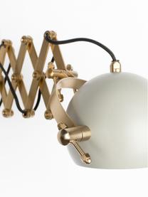 Wandlamp Sarana met stekker, Lampenkap: gepoedercoat metaal, Frame: metaal, Goudkleurig, lichtgrijs, 17 x 26 cm
