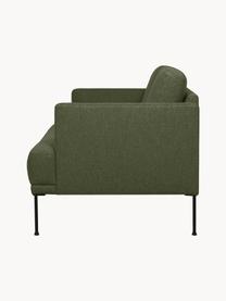 Sofa Fluente (3-Sitzer) mit Metall-Füßen, Bezug: 100% Polyester Der hochwe, Gestell: Massives Kiefernholz, FSC, Füße: Metall, pulverbeschichtet, Webstoff Dunkelgrün, B 196 x T 85 cm