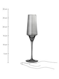 Flûte à champagne Yvette, 4 pièces, Verre, Gris, Ø 6 x haut. 27 cm, 250 ml