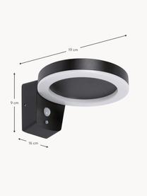 Solar Aussenwandleuchte Berarda mit Bewegungssensor, Schwarz, Weiss, B 16 x T 19 cm