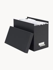 Hängeregister-Box Johan mit acht Hängemappen, Organizer: Fester, laminierter Karto, Schwarz, B 19 x T 35 cm