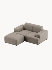 Hocker Melva, B 99 x T 72 cm, Bezug: 100 % Polyester Der strap, Gestell: Massives Kiefern- und Fic, Füße: Kunststoff Dieses Produkt, Webstoff Greige, B 99 x T 72 cm