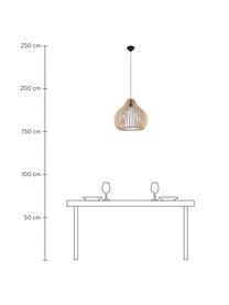 Hanglamp Pantilla van hout, Lampenkap: hout, Baldakijn: kunststof, Licht hout, zwart, Ø 39 x H 40 cm