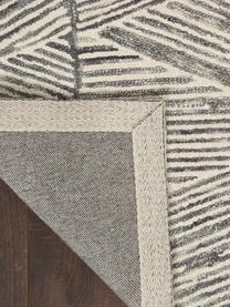 Tappeto in lana tessuto a mano Colorado, 100% lana

Nel caso dei tappeti di lana, le fibre possono staccarsi nelle prime settimane di utilizzo, questo e la formazione di lanugine si riducono con l'uso quotidiano, Crema, grigio scuro, Larg. 120 x Lung. 180 cm (taglia S)