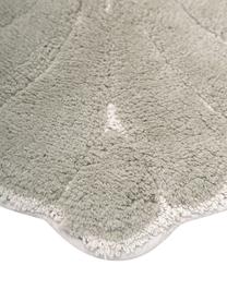 Alfombrilla de baño de algodón ecológico Soft, 100% algodón con certificado BCI, Verde claro, blanco, An 70 x L 80 cm