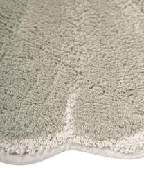 Alfombrilla de baño de algodón ecológico Soft, 100% algodón con certificado BCI, Verde claro, blanco, An 70 x L 80 cm
