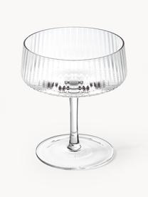 Handgemaakte champagneglazen Cami met groefstructuur, 4 stuks, Mondgeblazen glas, Transparant, Ø 11 x H 13 cm, 200 ml