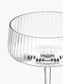 Ručně vyrobené sklenice na šampaňské s rýhovaným povrchem Cami, 4 ks, Foukané sklo, Transparentní, Ø 11 cm, V 13 cm, 200 ml
