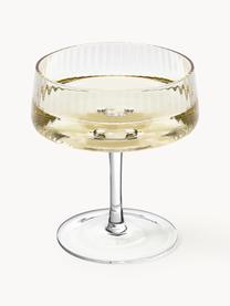 Coupes à champagne artisanales en verre strié Cami, 4 pièces, Verre, soufflé bouche, Transparent, Ø 11 x haut. 13 cm, 200 ml