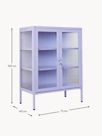 Metall-Vitrine The Mixer mit geriffeltem Glas, Lavendel, B 75 x H 100 cm