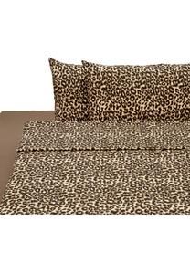 Set lenzuola in cotone  Leopard, Cotone, Marrone, beige, 250 x 280 cm