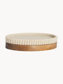 Ovale Seifenschale Laura mit Holz-Dekor, Kunststoff, Akazienholz, Beige, B 14 x H 3 cm