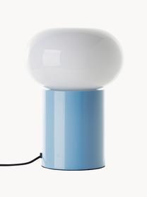 Kleine Tischlampe Deany, Lampenschirm: Glas, Lampenfuß: Metall, beschichtet, Hellblau, Weiß, Ø 20 x H 27 cm