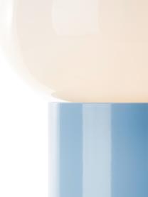 Kleine Tischlampe Deany, Lampenschirm: Glas, Hellblau, Weiss, Ø 20 x H 27 cm