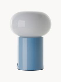 Petite lampe à poser Deany, Bleu clair, blanc, larg. 20 x haut. 27 cm