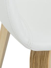 Sedie con braccioli  in similpelle Nova, 2 pz., Gambe: compensato di rovere, bia, Rivestimento: similpelle (poliuretano), Bianco, legno di quercia, L 50 x A 77 cm