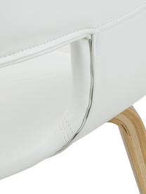 Sedie con braccioli  in similpelle Nova, 2 pz., Gambe: compensato di rovere, bia, Rivestimento: similpelle (poliuretano), Bianco, legno di quercia, L 50 x A 77 cm