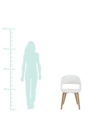 Kunstleder-Armlehnstühle Nova, 2 Stück, Beine: Eichenschichtholz, weiß g, Bezug: Kunstleder (Polyurethan), Weiß, Eiche, B 50 x T 55 cm