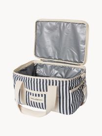 Kühltasche Retro, 40 % Baumwolle, 40 % Polyester, 15 % Recycled PVC, 5 % Leder, Cremeweiss, Anthrazit, B 32 x H 20 cm