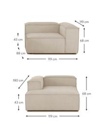 Modulaire hoekbank Lennon van corduroy, Bekleding: corduroy (92% polyester, , Frame: massief grenenhout FSC-ge, Poten: kunststof, Corduroy lichtbeige, B 238 x D 180 cm, hoekdeel links