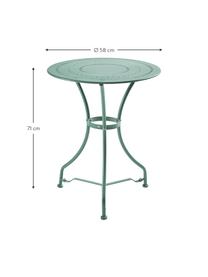 Garten-Bistrotisch Genutry aus Metall, Ø 58 cm, Metall, pulverbeschichtet, Salbeigrün, Ø 58 x H 71 cm