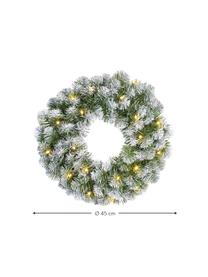 Couronne de Noël LED artificielle Norton, Plastique, Vert, blanc, Ø 45 cm