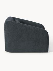 Fauteuil convertible en peluche-bouclé Eliot, Peluche-bouclé anthracite, larg. 100 x prof. 94 cm