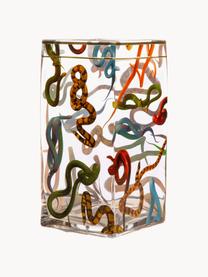 Vaso in vetro Snakes, alt. 30 cm, Vaso: vetro, Bordo: oro, Snakes, Ø 15 x Alt. 30 cm