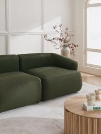 Chaise-longue componibile in tessuto verde Sofia, Rivestimento: 100% polipropilene Con 23, Struttura: legno di pino massiccio, , Piedini: plastica, Tessuto verde, Larg. 340x Prof. 95 cm